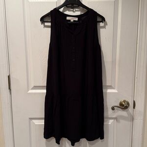 LOFT Black Sheer Sleeveless Dress